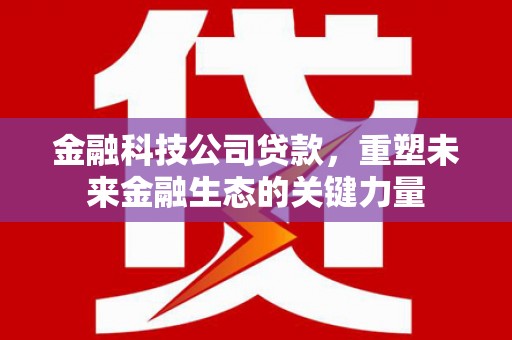 利川金融科技公司贷款，重塑未来金融生态的关键力量