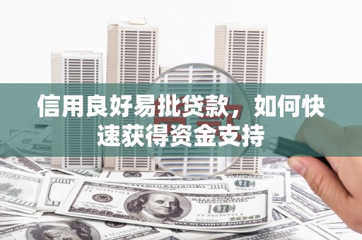 利川信用良好易批贷款，如何快速获得资金支持